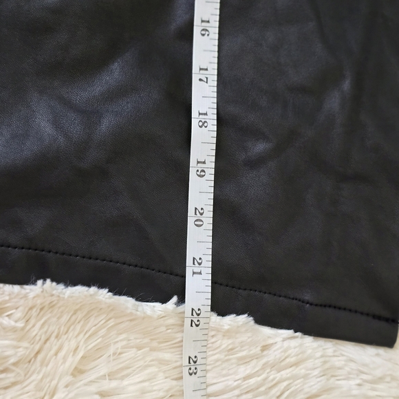 Bar III Black Faux Leather Wrap Mini Skirt size XL - Picture 10 of 12